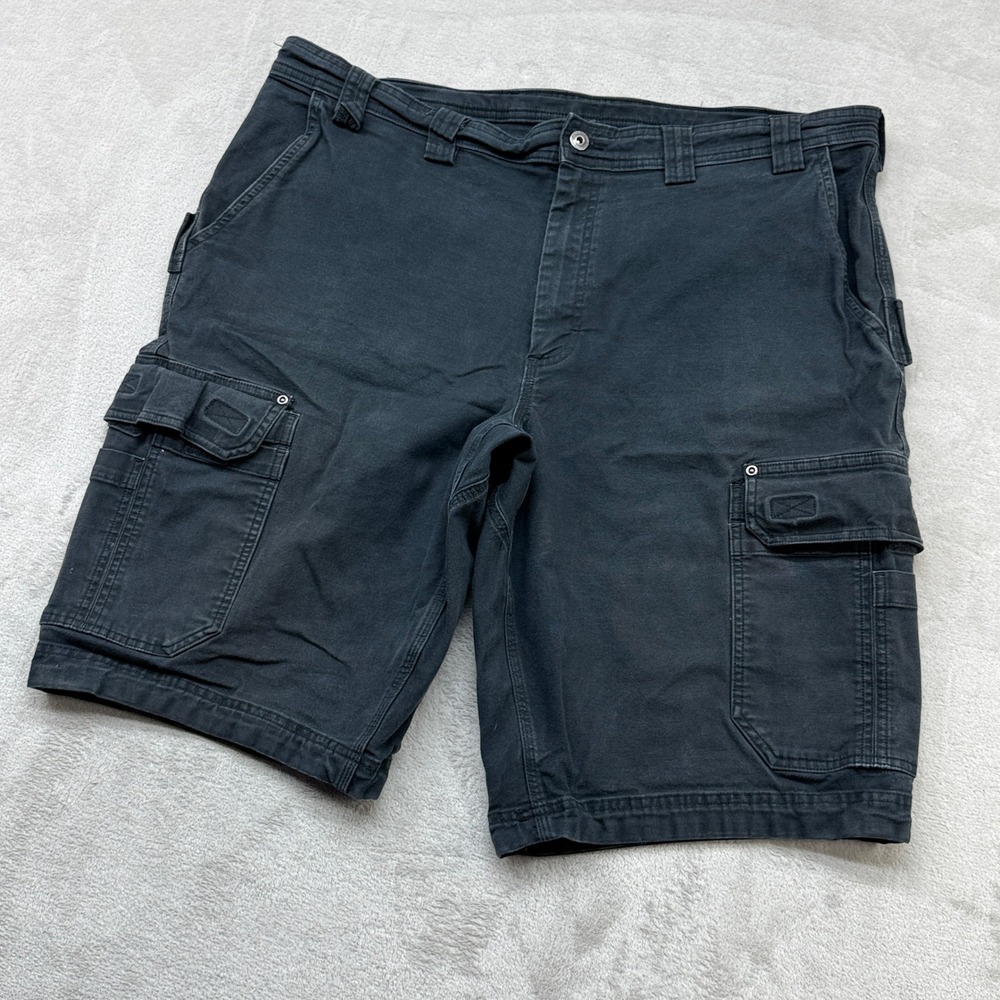 Duluth Trading Co Cargo Shorts Mens 42 Black DuluthFlex Fire Hose Relaxed Fit